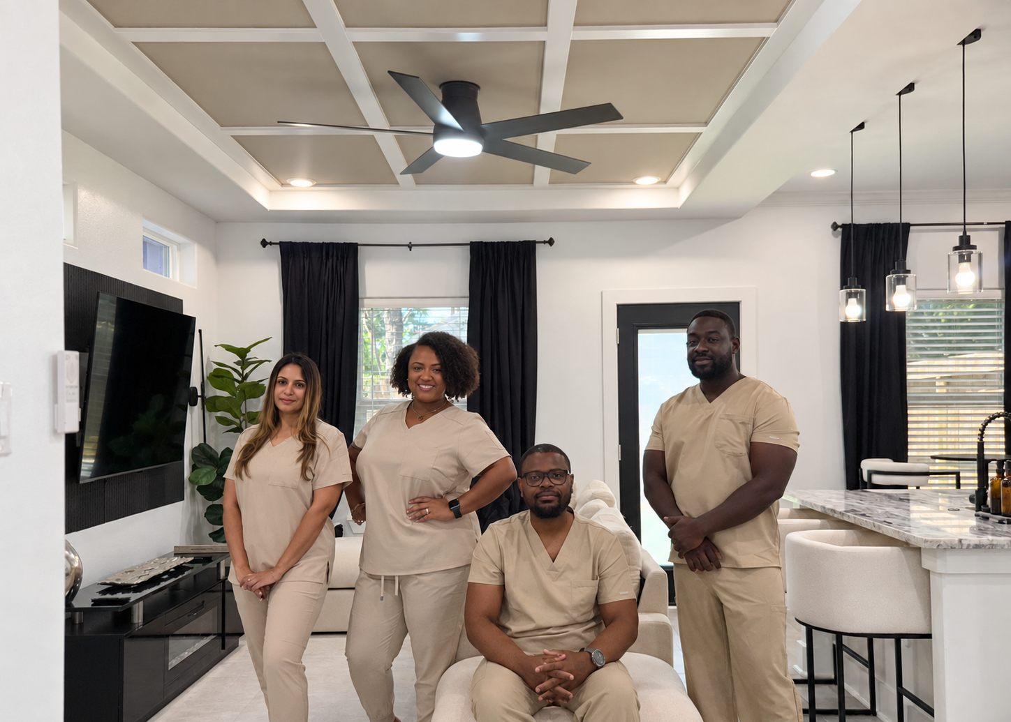 The Magnolia recovery support team in the Houston residence common area